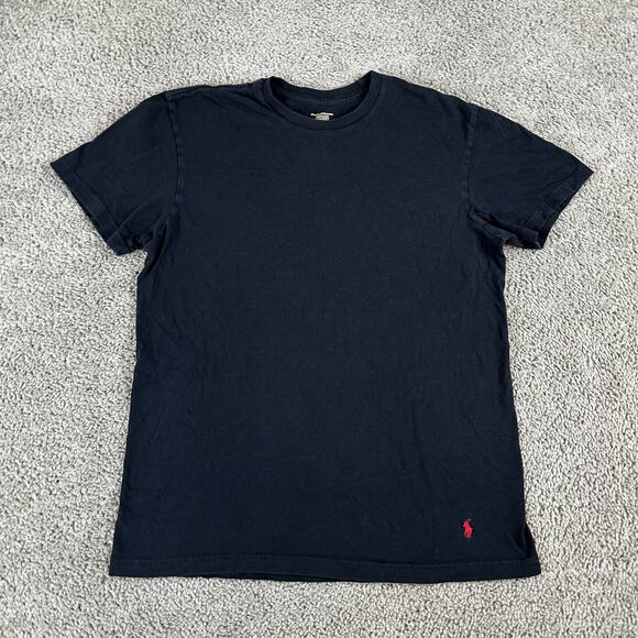 Polo Ralph Lauren Shirt Mens Medium Black Red Pony Short Sleeve Cotton Casual - Picture 2 of 8